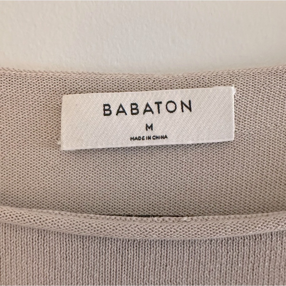 Babaton Beige Cotton Modal Loose Oversized Long Sleeve - Picture 5 of 7